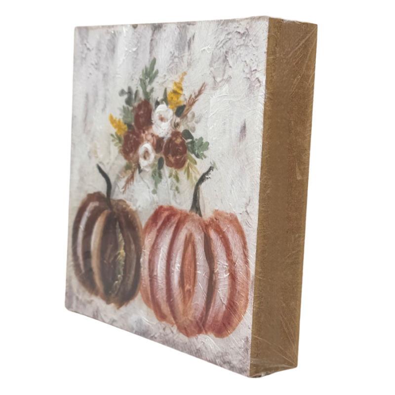5" Painted Duo Pumpkins Block