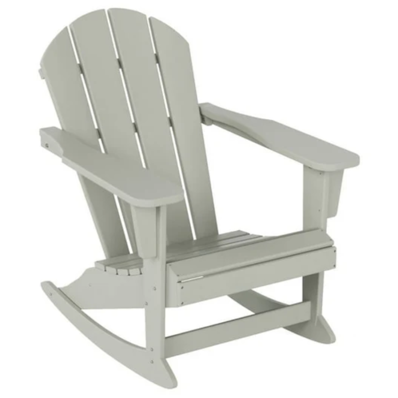 Outdoor Adirondack Rocking Chair-Light Grey