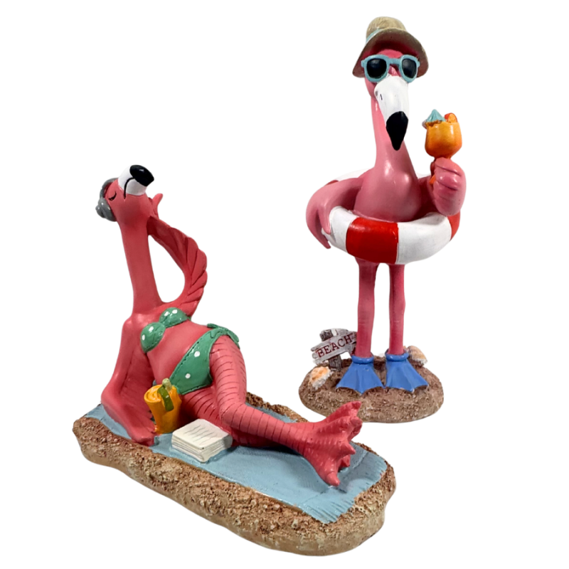 Resin Beachy Flamingo Set