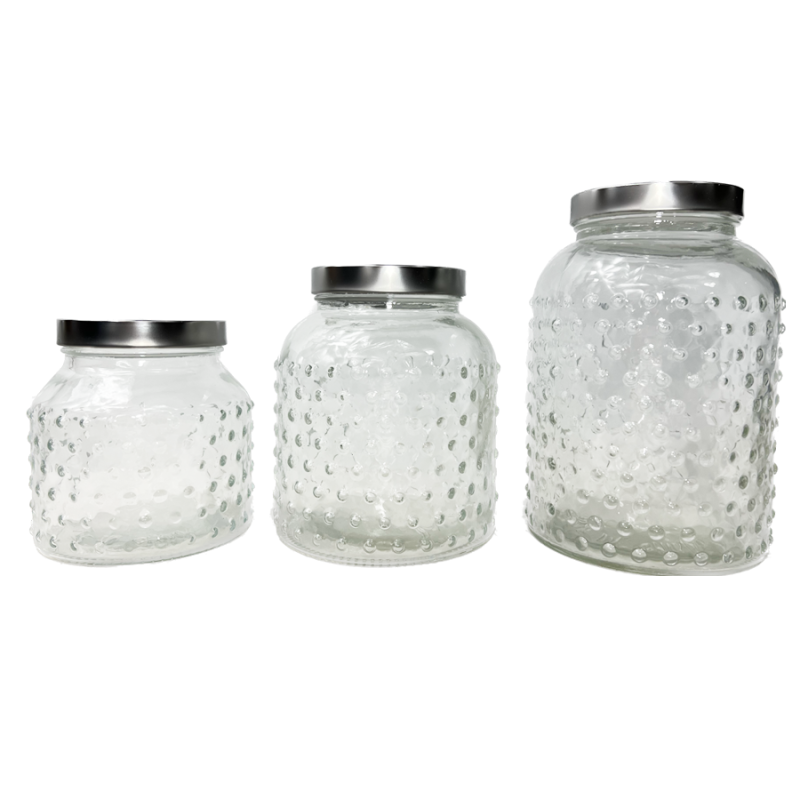 Mason Craft & More 3pc Hobnail Glass Canister Set