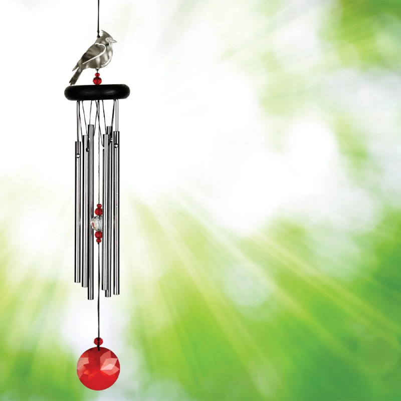 18" Crystal Cardinal Windchime