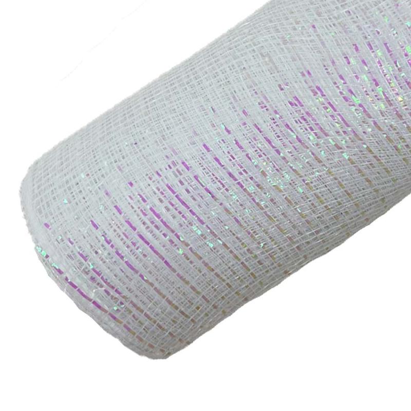 10"x10yd Metallic Deco Mesh - White Iridescent