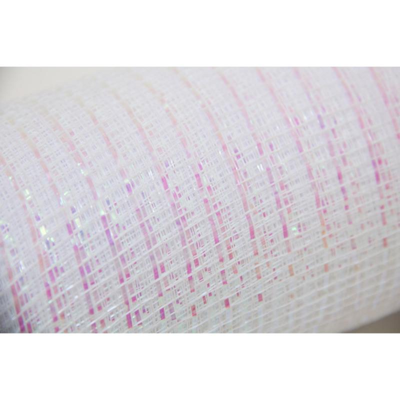 21"x10yd Metallic Deco Mesh - White Iridescent