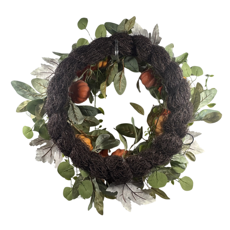 24" Pumpkins & Eucalyptus Wreath
