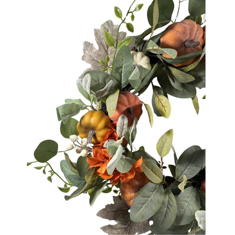 24" Pumpkins & Eucalyptus Wreath