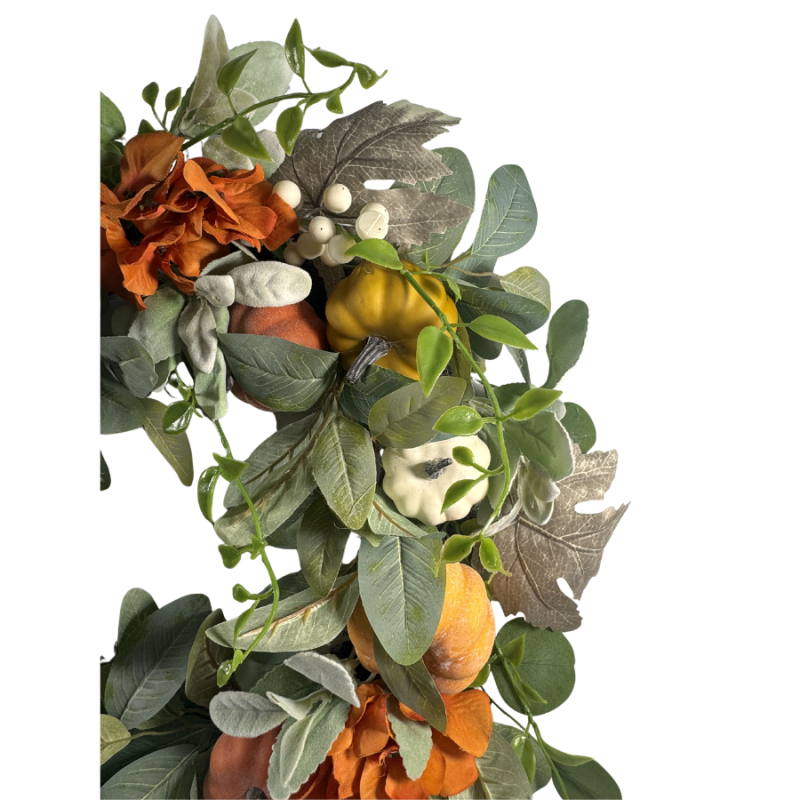 24" Pumpkins & Eucalyptus Wreath