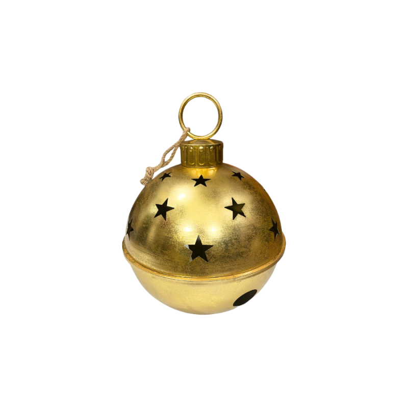 10" Metal Gold Metallic Hanging Jingle Bell