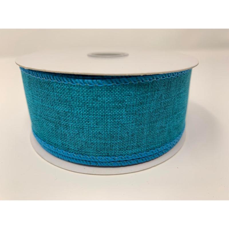 1.5&quot; x 10Y Teal Canvas Ribbon | Wired Ribbon