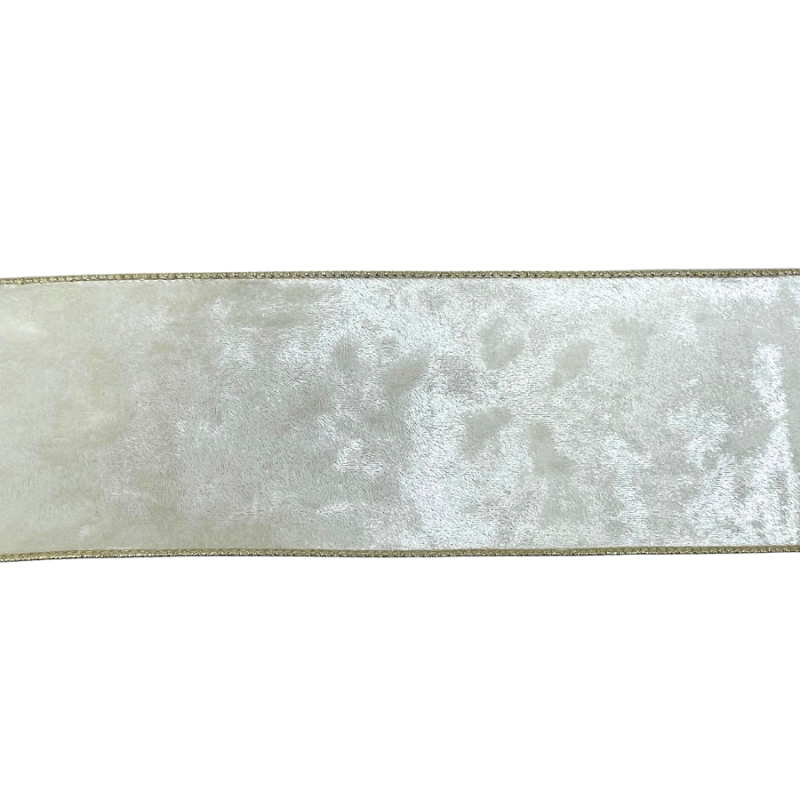 4" x 10yd Ivory Velvet Ribbon