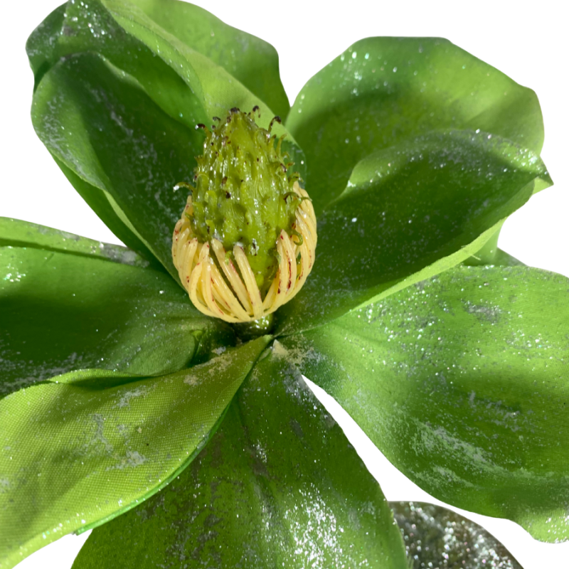 22.5" Glittered Magnolia Spray