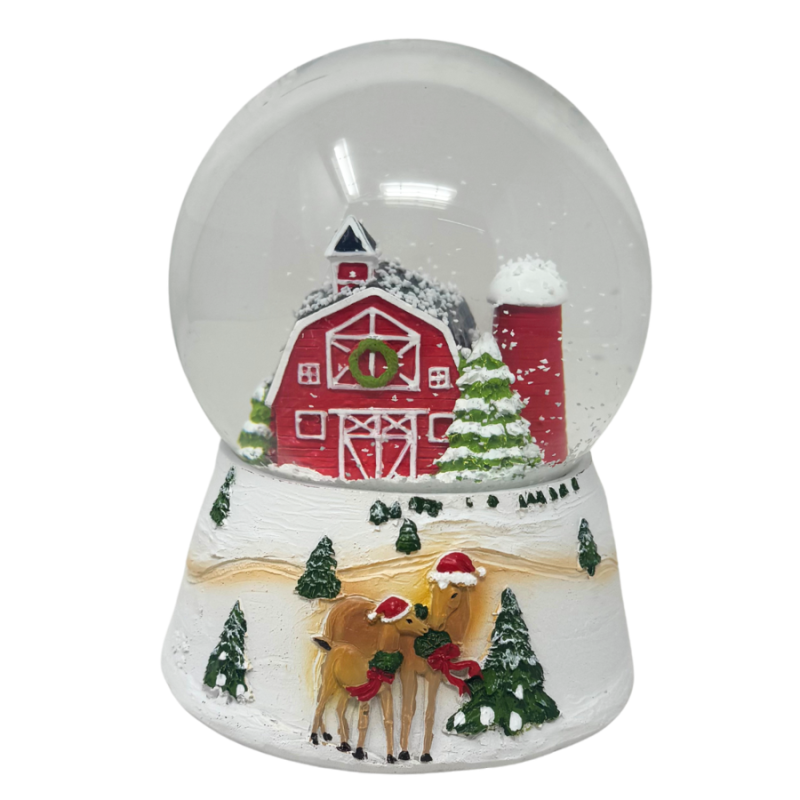 Red Barn Snow Globe