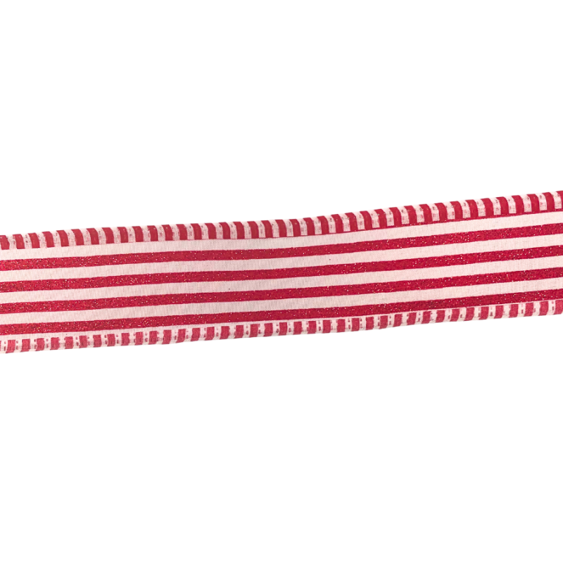 1.5" x 10yd Red & White Striped Ribbon