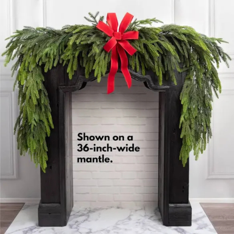 8' x 21" Willow Pine Mantel Swag Garland
