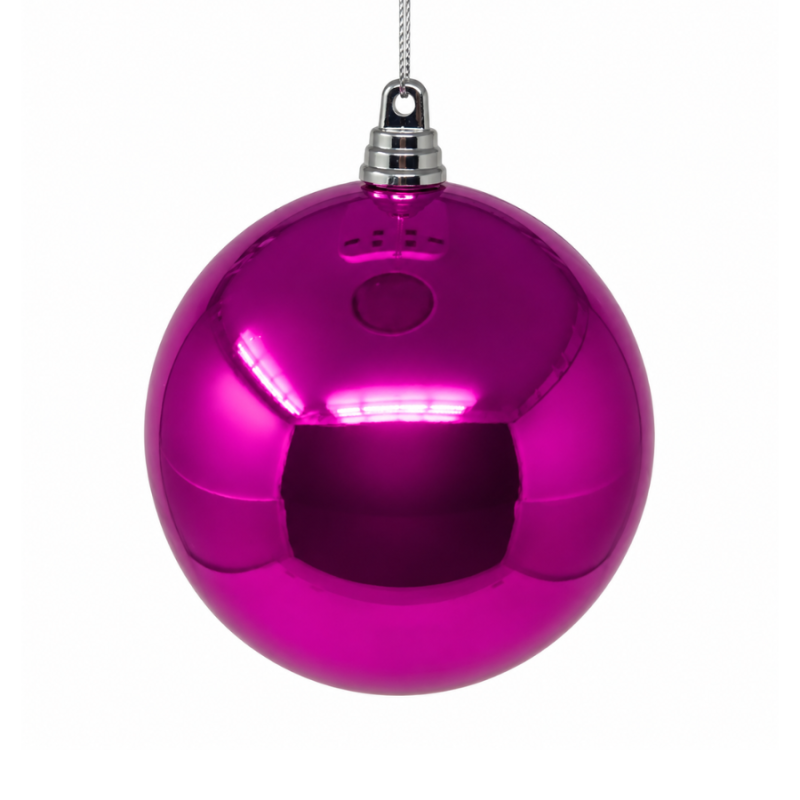 4" Shiny Ball Ornament - Fuchsia