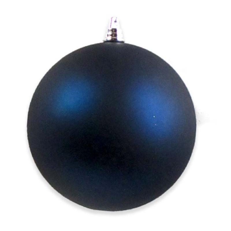 3.9" Matte Plastic Ball Ornament - Navy Blue