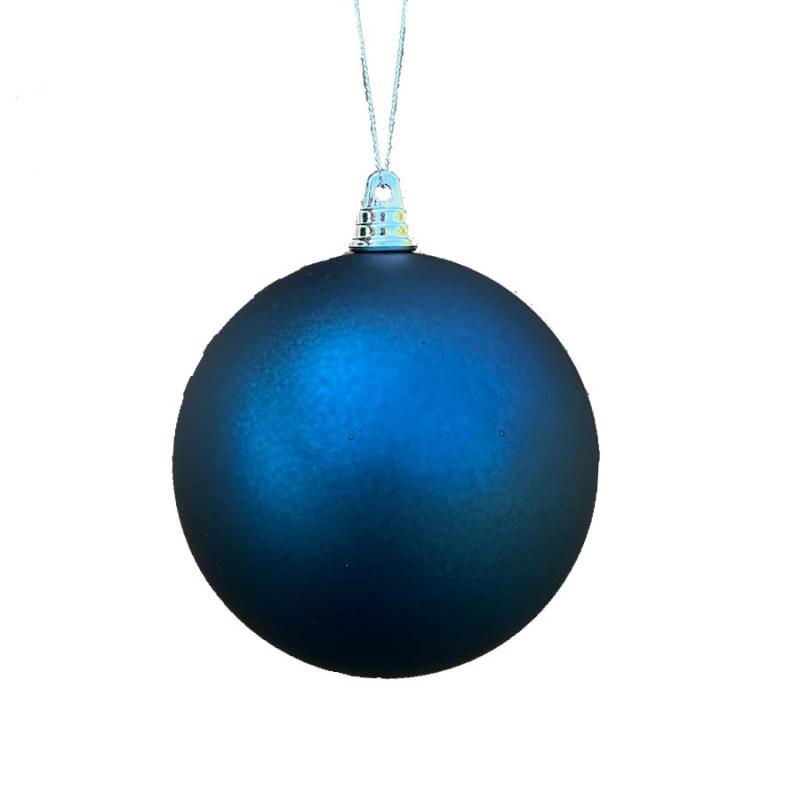 3.9" Matte Plastic Ball Ornament - Navy Blue