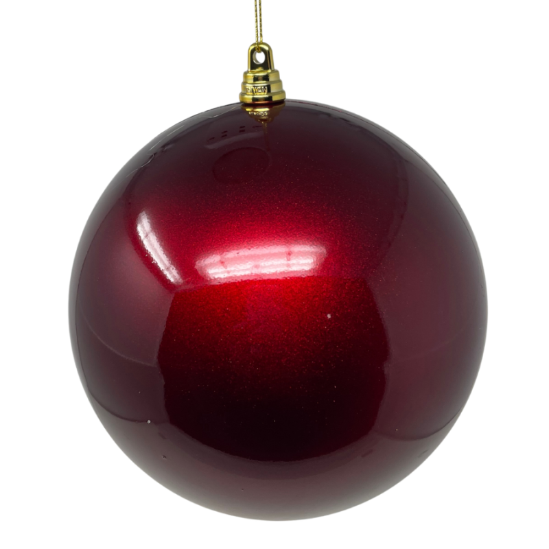 6" Pearl Ball Ornament - Burgundy