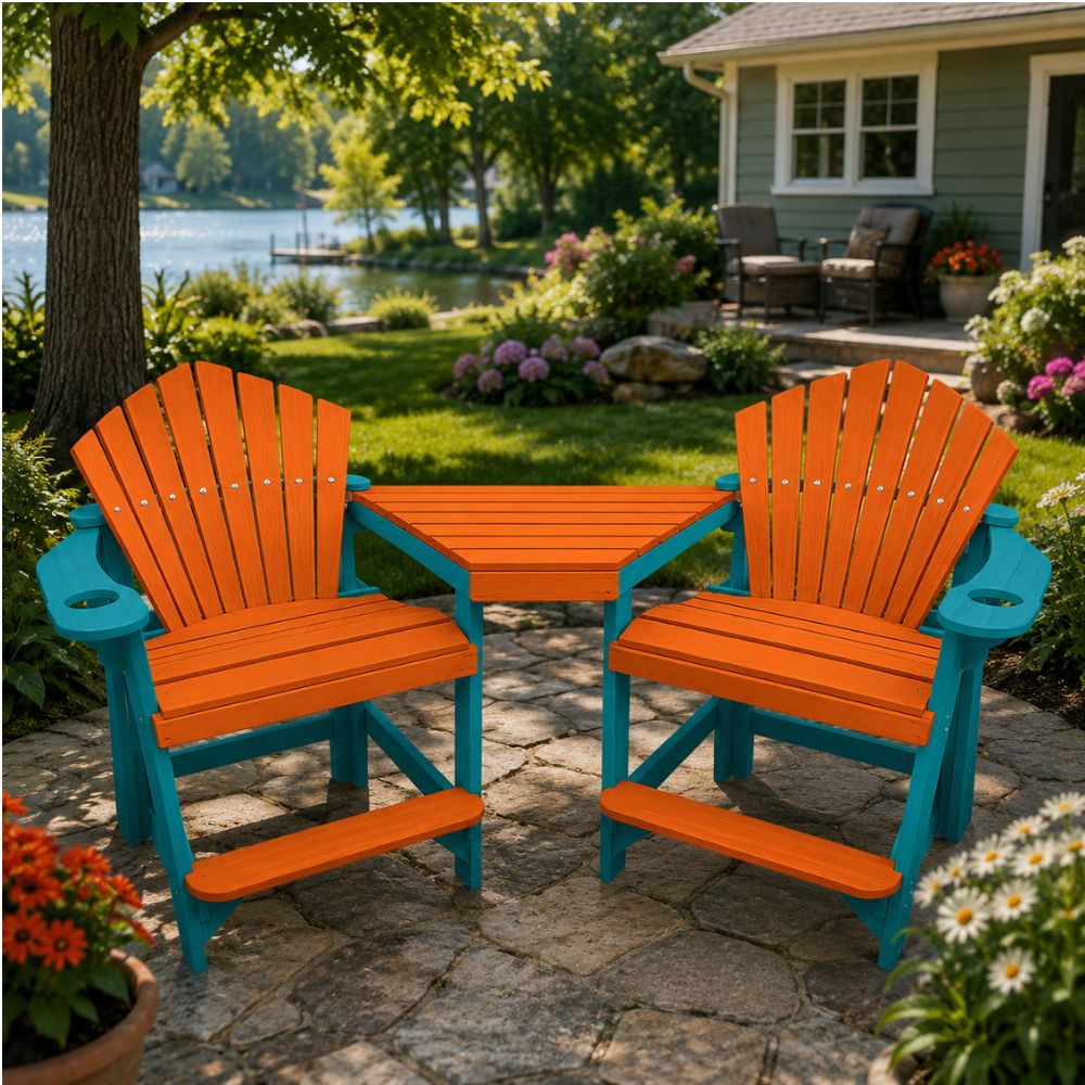 Turquoise and Mango Tete-A-Tete